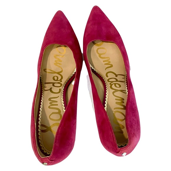 Sam Edelman Hot Pink Sexy Suede Stiletto Pumps for Work or Formal Wear Size 6 - Picture 5 of 10
